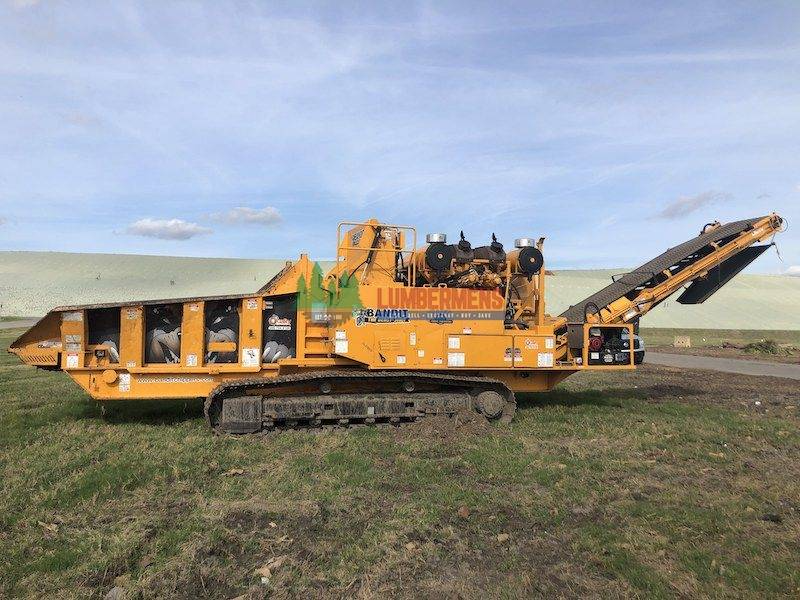 a forestry chipper in field