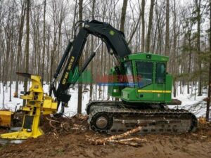 Forestry and logging equipment operating on a timber jobsite in the USA