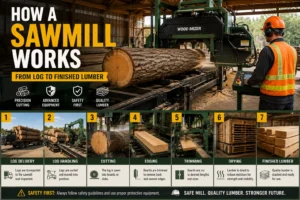 How a sawmill works from log to finished lumber