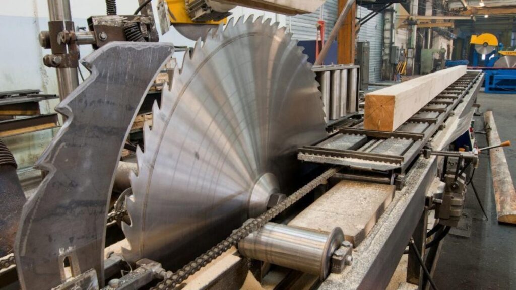 Large circular saw blade in a sawmill