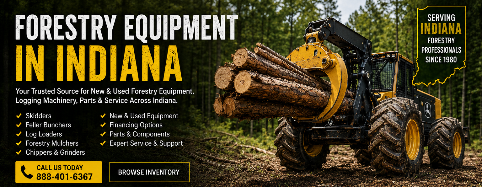 Forestry Equipment in Indiana Skidder for Sale in Indiana Used Forestry Equipment in Indiana Logging Equipment for Sale in Indiana Forestry Mulcher in Indiana Feller Buncher for Sale Log Loader in Indiana Forestry Equipment Dealer Heavy Forestry Equipment Forestry Machinery for Sale